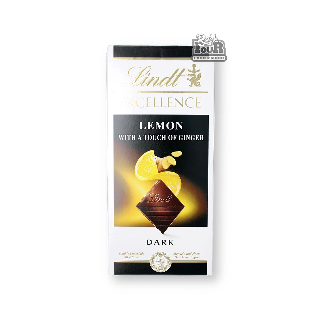 Dark chocolate bar "Lindt Excellence Lemon with a touch of ginger" 100g
